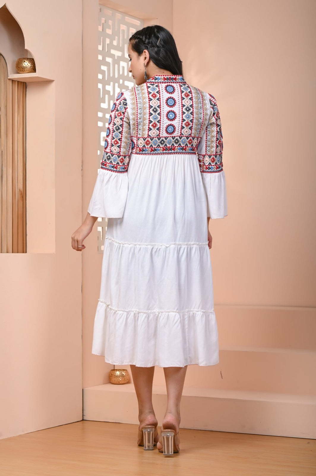 Dreaming Dale  White Embroidered dress