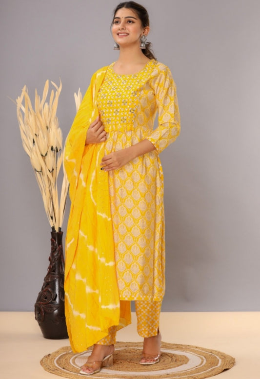 Sunrise Yellow Dupatta Set