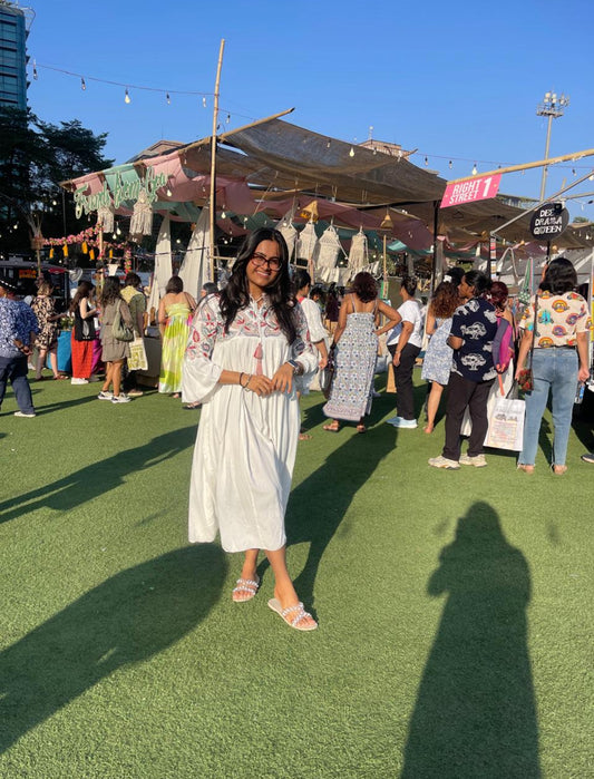 White Embroidered dress White Long Dress