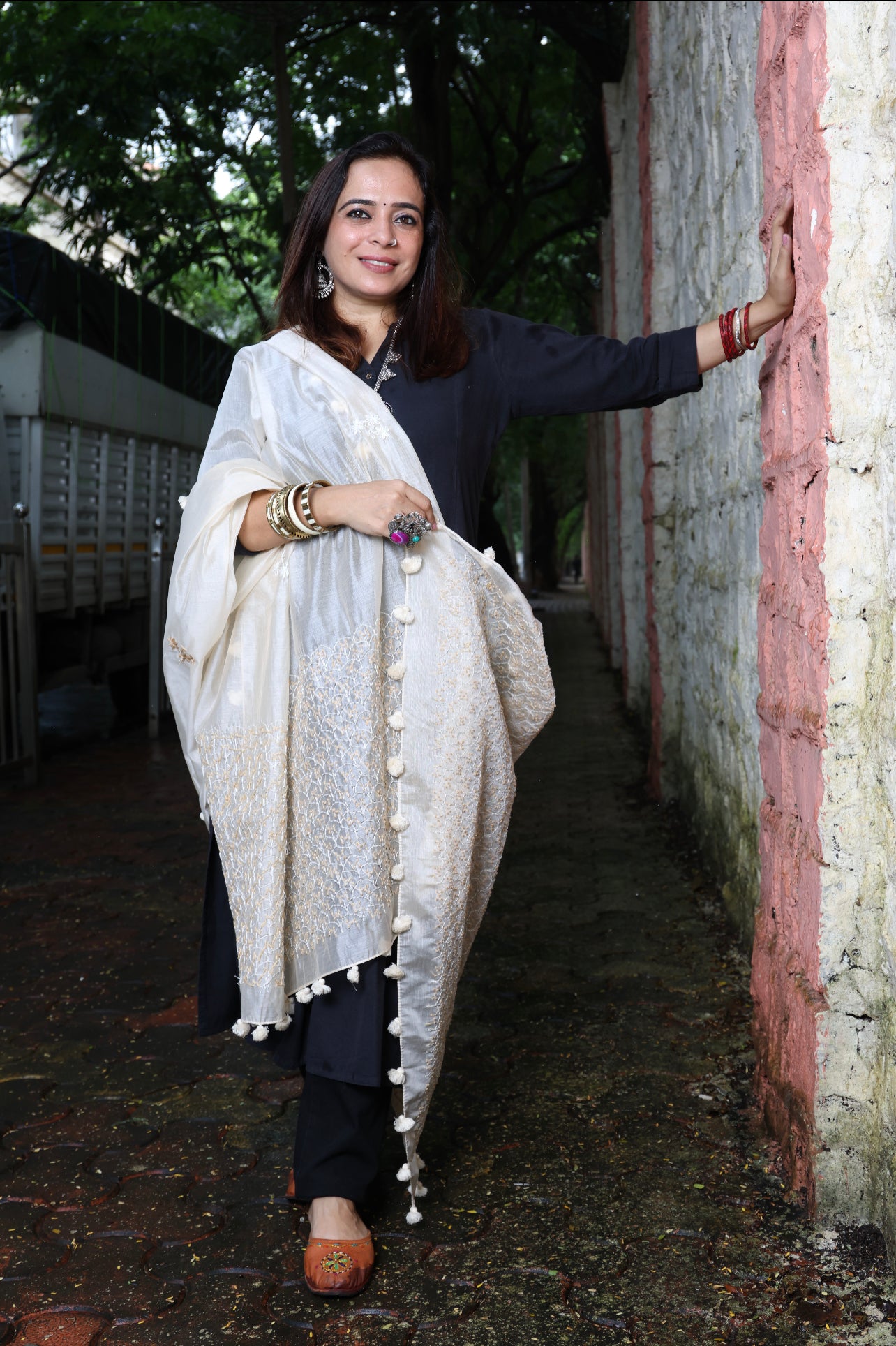 White Dupatta