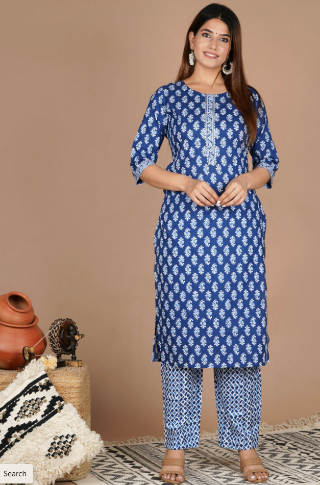 Blue Full Set Jaipuri Print