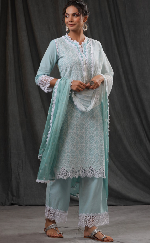 Powdered Blue Pakistani Fashion dress