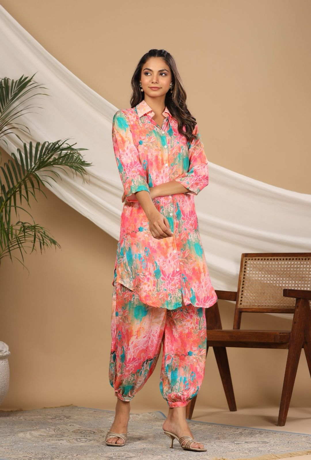 Radiant Silken Colourful Co-ord Set