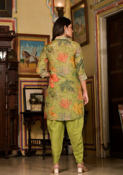 Green Dhoti Co-ord Set