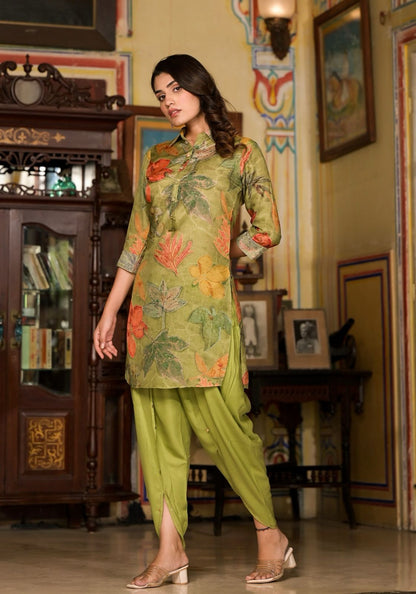 Green Dhoti Co-ord Set