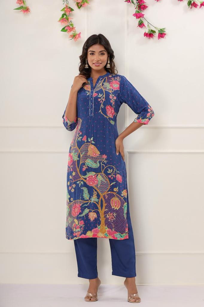 Electric Blue Set Kurta Pant